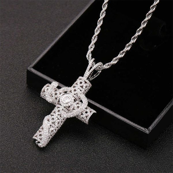 

iced out animal snake cross pendant 4mm tennis chain necklace gold silver bling cubic zirconia men hip hop rock jewelry shiny collier
