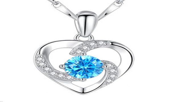 

crystal womens necklaces pendant fashion silver female highgrade jewelry couple heartshaped zircon clavicle chain gold plated7859697