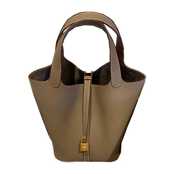 

customizable women's bag 2023 new fashion level cowhide senior hand genuine leather bucket