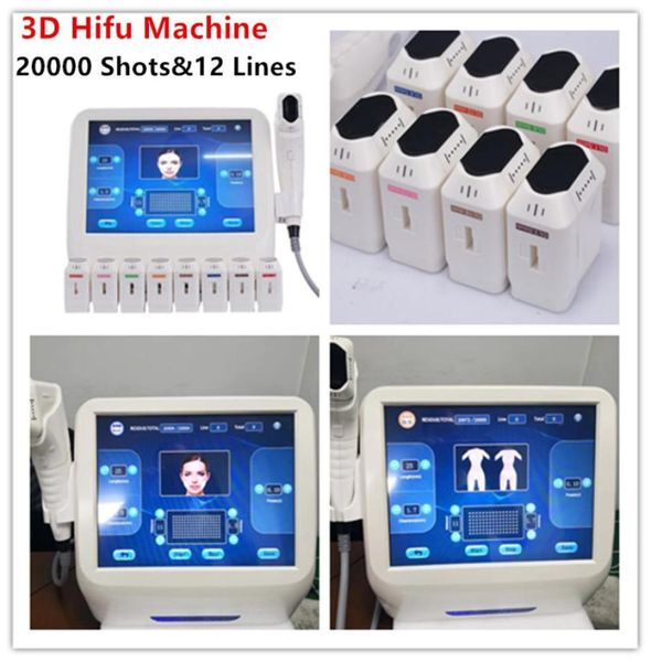 

20000 ss 12 lines hifu face lifting body contouring 8 hifu cartridges portable 3d hifu machine8461253