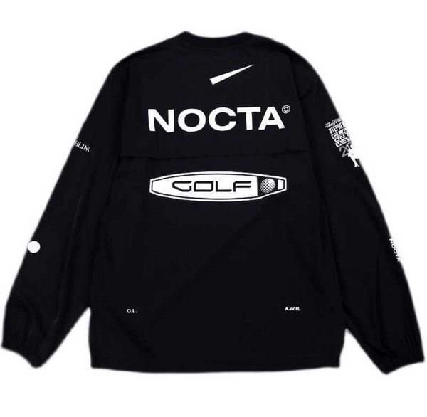 

2023 men's hoodies us version nocta golf co branded draw breathable quick drying leisure sports t-shirt long sleeve round neck summer b, Black