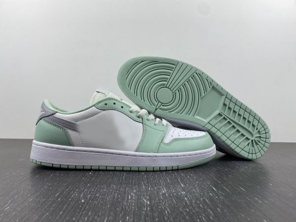 

2023 1 low basketball shoes 1s white light green neutral grey cz0790-100 mens trainers women sneakers, Red;white