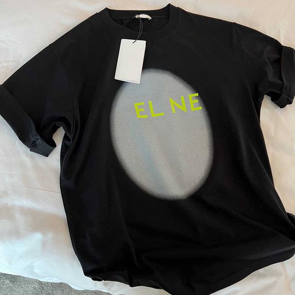 

2023 new product c letter halo dyed t-shirt women's summer short sleeve top, White