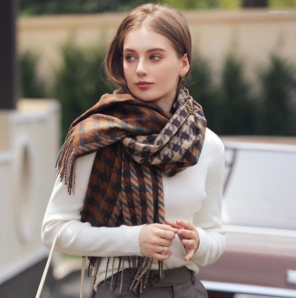 

scarves 2022 tassel winter imitation cashmere scarf thickened warm shawl houndstooth women39s bandana pashmina6148152, Blue;gray