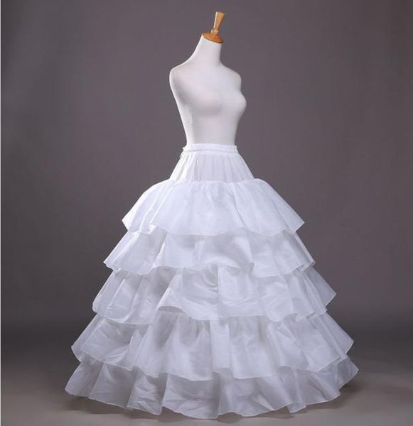 

whole new 4 hoops 5layers of lotus leaves petticoat crinoline slip underskirt for wedding dress bridal gown in stock2609870, White
