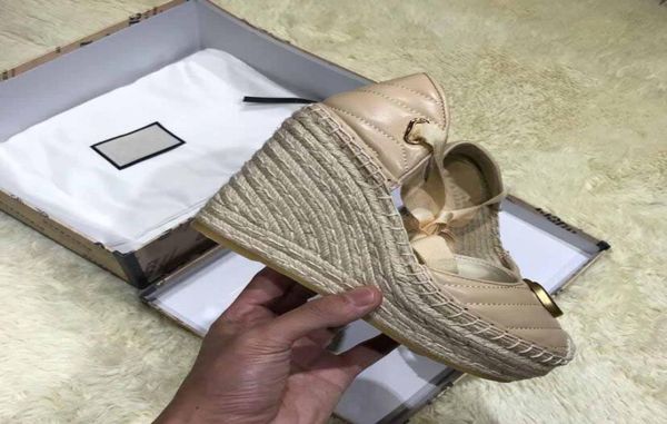 

2021 highheeled sandals thick bottom light twine braided cross strap fisherman shoes wild wedge comfortable canvas shoes2532480, Black