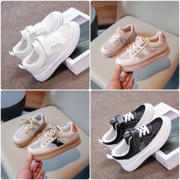 

2023 tennis children lightweight casual running shoes for baby girls kids boys rubber bottom antiskid outdoor gym mesh breathable sneakers o, Black