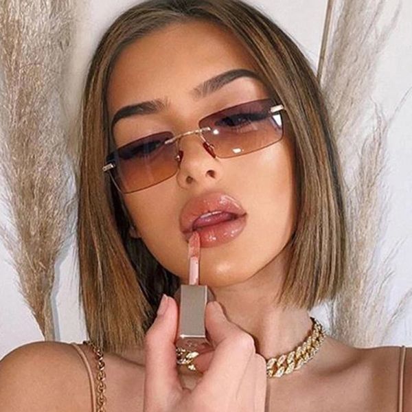 

european and american fashion new frameless trimmed sunglasses personality marine tablets ins sunglasses cross-border trend sunglasses, White;black