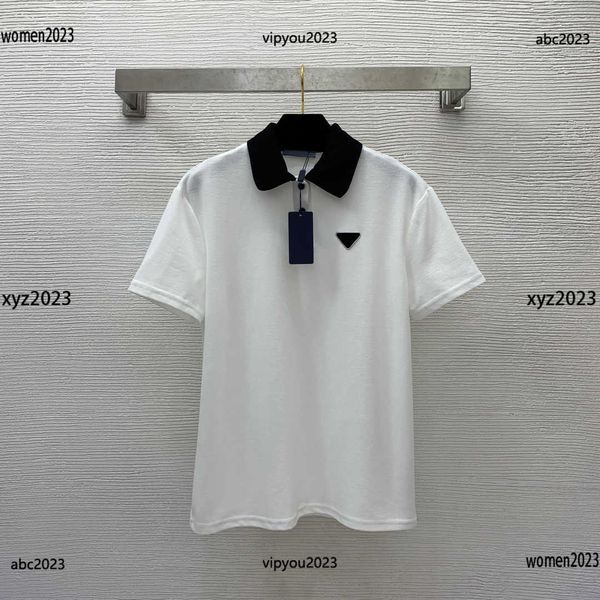 

polo shirt woman t-shirt chest geometric logo decoration short sleeve size s-l girl lapel summer fashion products may11, White