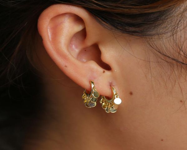 

bohemia style fashion round coin dangle earrings sequin tassel drop crisp circle earrings clip statement jewelry for beach dress6616769, Golden