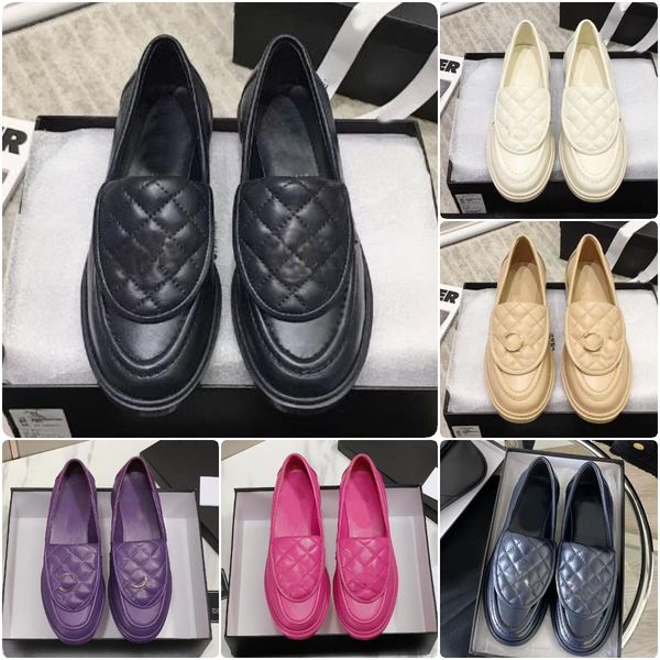 

shiny leather shoes designer loafers catwalk sandals women loafer lambskin shoes luxury leather outdoor calfskin shoes fashion size 35-41, Black
