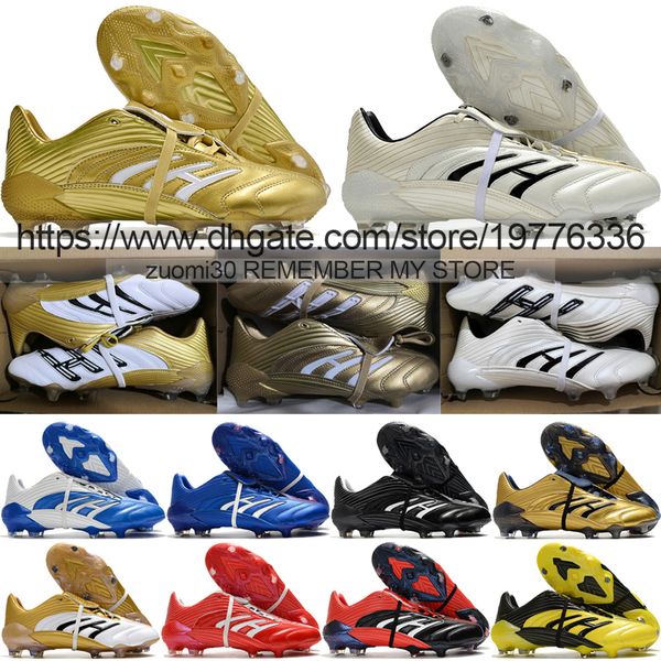 

send with bag quality football boots predator absolute 20 fg limited edition soft leather soccer shoes mens training comfortable lithe footb, Black