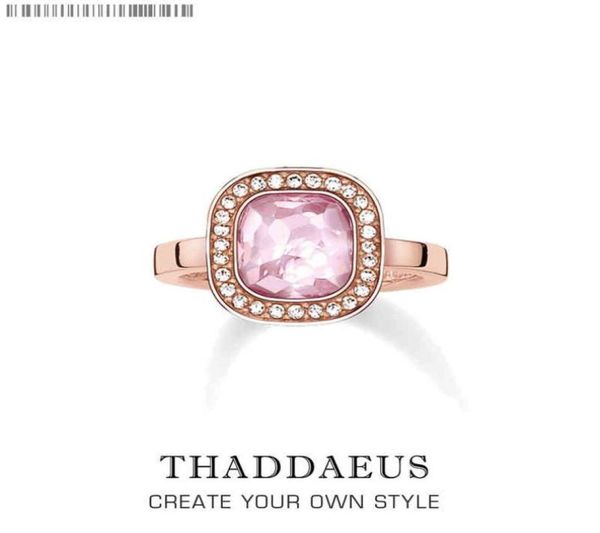 

rose pure gold color pink zirconia ringeurope style glam fashion good jewerly for women2020 spring 925 sterling silver gift9366310