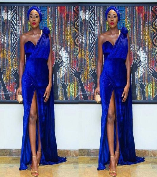 

nigeria model piece blue velvet mermaid to long legs open fork and arabic special prom dress3706059, Black