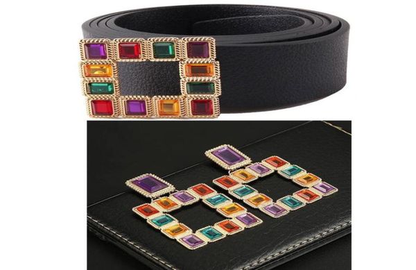 

colorful gemstone trend new belt square earrings color crystal retro earrings y190518035891572, Black;brown