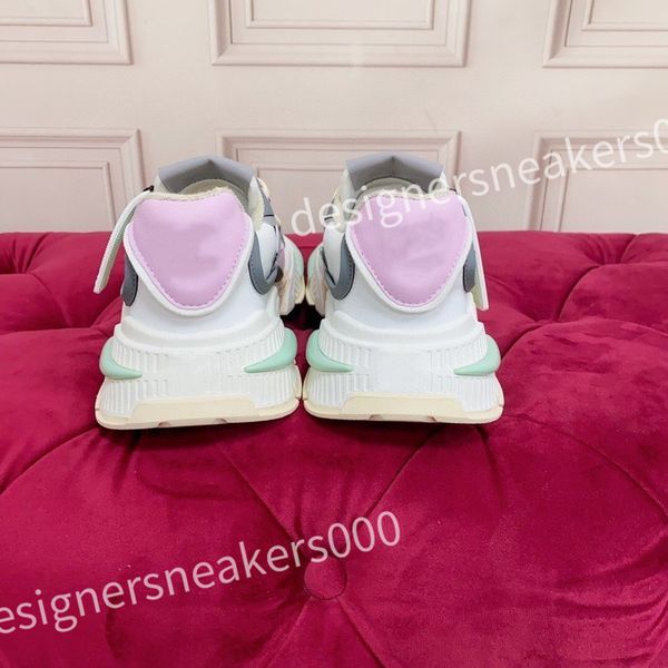 

new luxury designer sneakers calfskin casual shoes reflective shoes leather trainers all-match stylist sneaker leisure shoe platform lace-up, Black