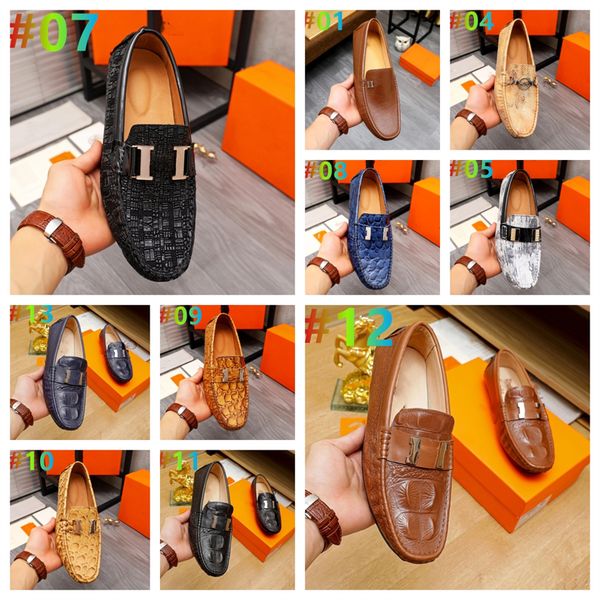 

new fahsion loafers for mens designer shoes trend luxury shoes business casual men leather shoe daily breathable slip-on solid, Black