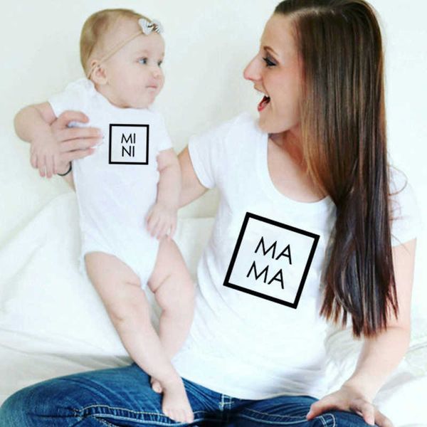 

family matching outfits 1 mom and me set mom and mini shirt mini me jumpsuit mom and child matching family clothing baby tight cute t-shirt, Blue