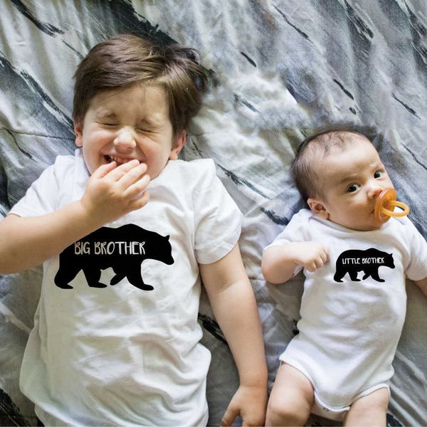 

family matching outfits big brother little brother summer short sleeve t-shirt baby bodysuit children's home look bodysuit and t-shirt, Blue