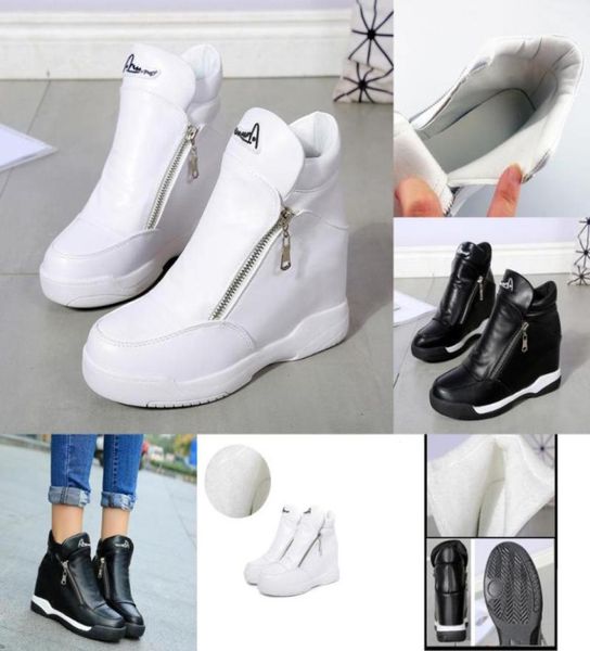 

chimizhai women winter ankle boots height increasing shoes wedges platform white sneakers warm fur shoes woman wy156b3489249, Black
