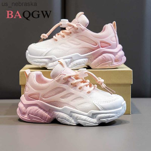 

athletic outdoor gradient color children's casual shoes summer girls shoes kids sneakers boys tennis shoes fashion white sport shoes si, Black