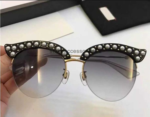 

luxury-women brand 0212 sunglasses designer 0212s cat eyes pearly summer style rectangle full frame uv protection come with case2ty9mi43, White;black