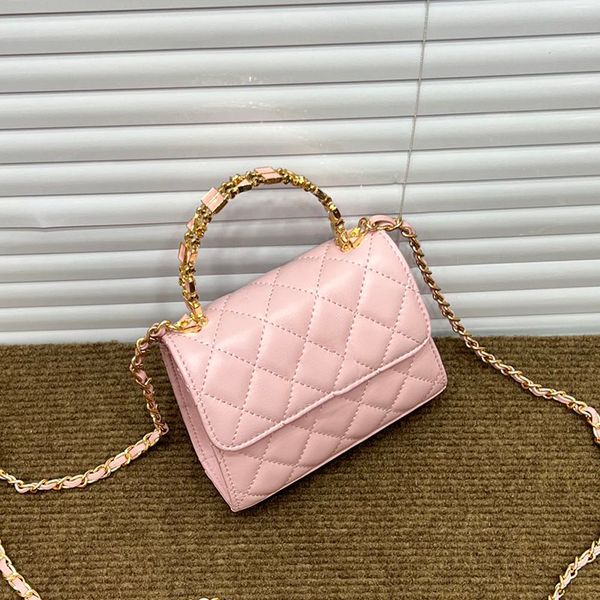 

womens classic mini flap to enamel handle tote vanity bags with gold metal hardware matelasse chain crossbody shoulder purse card holder cos