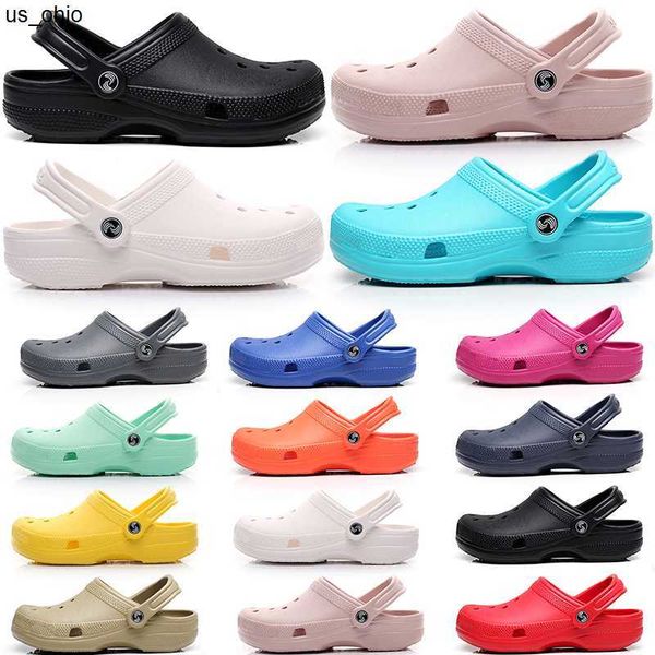 

slippers sandals classic clog designer sandal men women kids slides slippers beach waterproof shoes outdoors indoor sneakers slipon white j2, Black