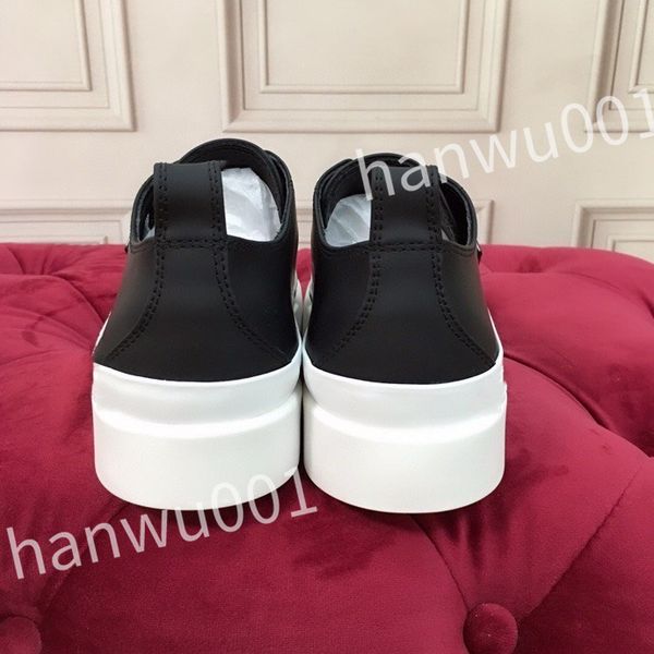 

luxury designer womans shoes leather lace up men's fashion platform sneakers white black mens womens casual shoes