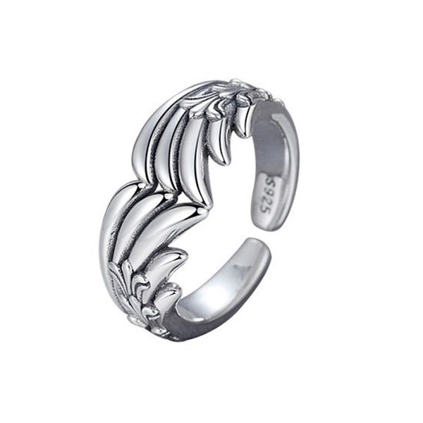 

angel wing open ring 925 silver vintage jewelry for women grunge y2k female gothic accessory dropshipping news trends 2023 gift
