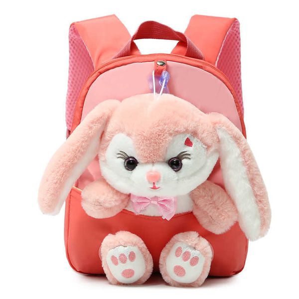 

plush children's backpack cute bow rabbit backpack boy and girl children's cartoon school bag kindergarten baby bag vy6u