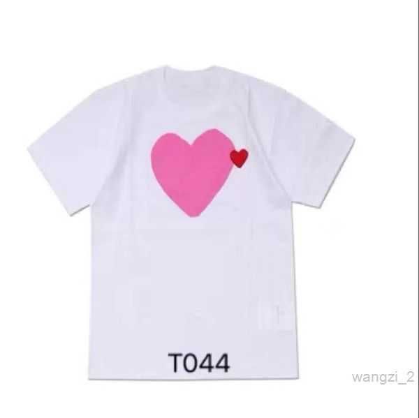 

men's t-shirts summer cdgs mens shirs play shir commes shor sleeve womens des badge garcons embroidery hear red 8bvo 10 1kxw, White;black