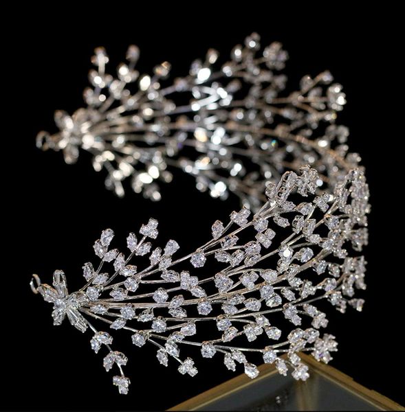 

new design tiara luxury elegant women039s wedding hair accessories headdress and crown of zirconia women039s accessories y209579012, White;golden
