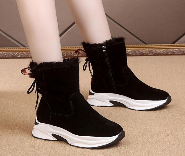 

boots women winter nonslip waterproof snow female thick plush zipper warm ankle shoes2756841, Black