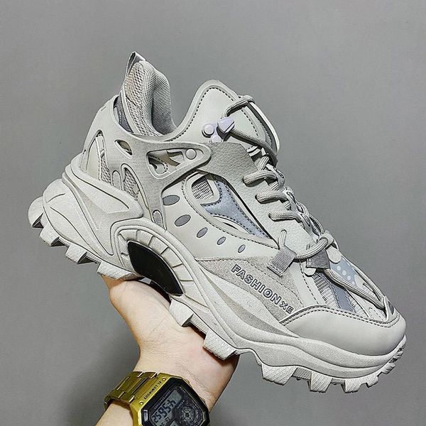 

dress shoes mens casual shoes trainers sport sneakers thick sole running walking shoes mens breathable sneakers damping sports shoes 230519, Black
