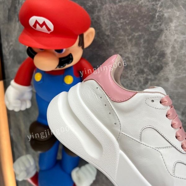 

new brand fashion designer platform womens casual shoes leather lace-up sneaker lady flat running trainers letters gym sneaker, Black