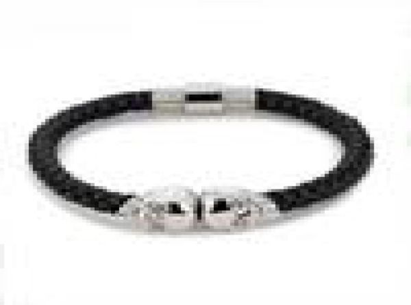 

new fashion mens punk bracelet multicolor skull charm bracelet black leather handcuff chain for men boys2117530, Golden;silver