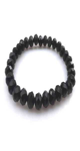 

black color 8mm faceted crystal beaded bracelet for women simple style stretchy bracelets 20pcslot 5929944