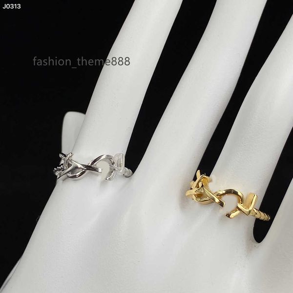 

designer gold letter rings fashion women ring with 2 style 925 sliver brand rings birthday party favours never fade, Silver