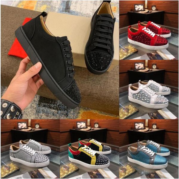

designers sneakers luxury shoes low cut suede spike shoes for men women shoes party wedding crystal leather sneaker platform shoe outdoor tr, Black