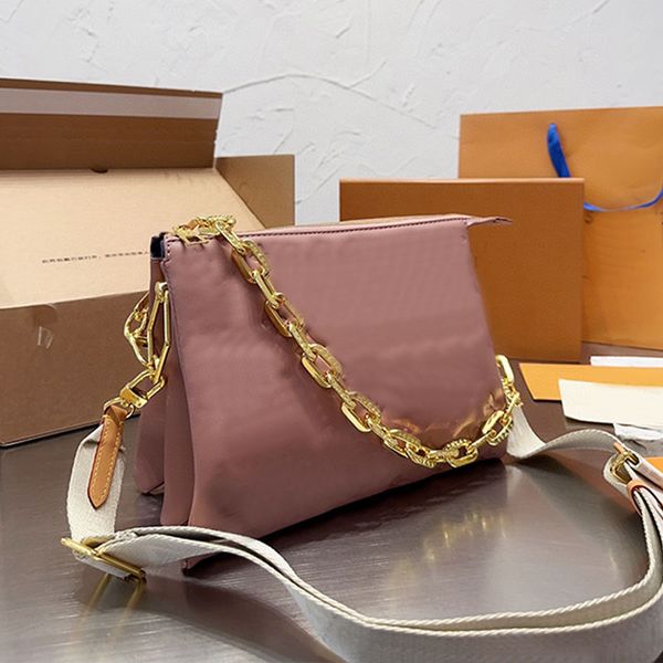 

crossbody bag flap handbag purse women clutch shoulder bags puffy sheepskin leather embossed letter multi-layer pouch removable thick chain