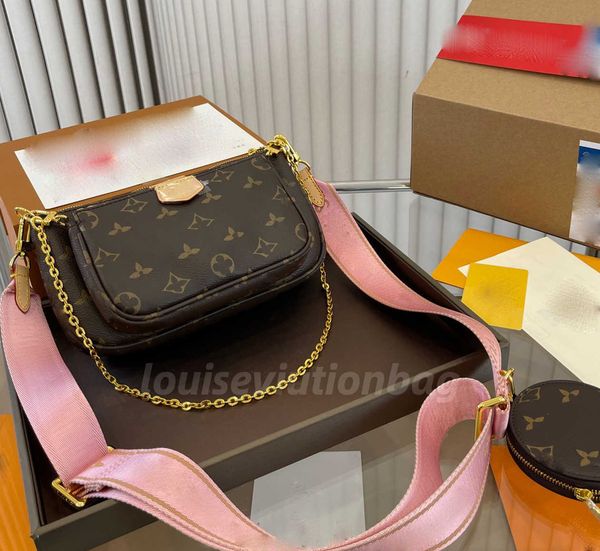 

multi pochette accessoires designer bags luxurys handbags crossbody shoulder bag purse wallet chains adjustable and detachable canvas strap