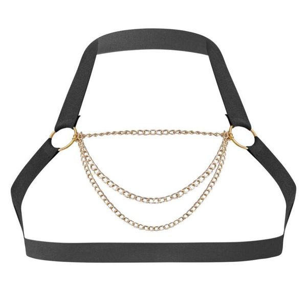 

belts men metal chain o ring decor elastic shoulder chest harness belt adults costume accessories night party clubwear7518994, Black;brown