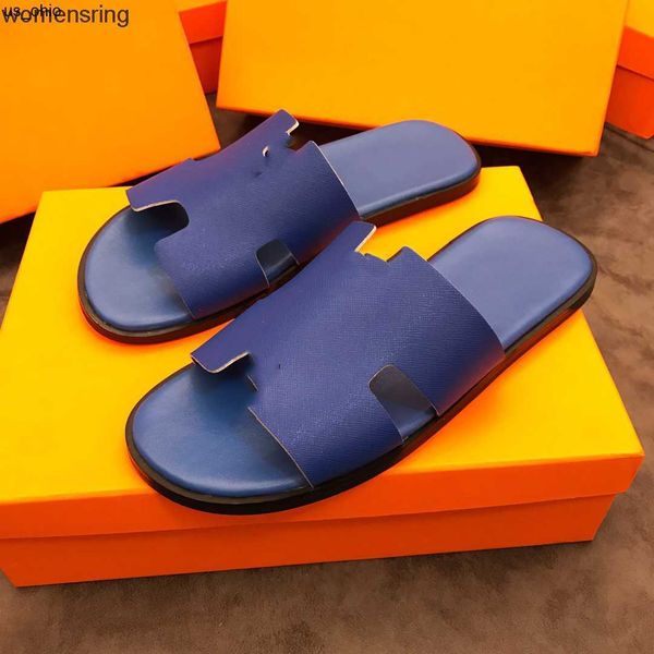 

slippers selling fashion paris luxe designer men's slipper oran heritage calfskin sandals izmir flip flop men large j0522, Black