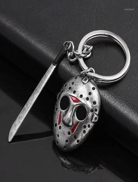 

keychains whole 10 pcs horror movie friday the 13th keychain jason mask knife cosplay key chain for women men punk jewelry coo3764287, Silver