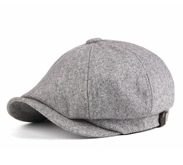 

large size octagonal hat woman wool beret winter felt painter hat big head man plus size newsboy caps 56 58 above lj2009161484161, Blue;gray