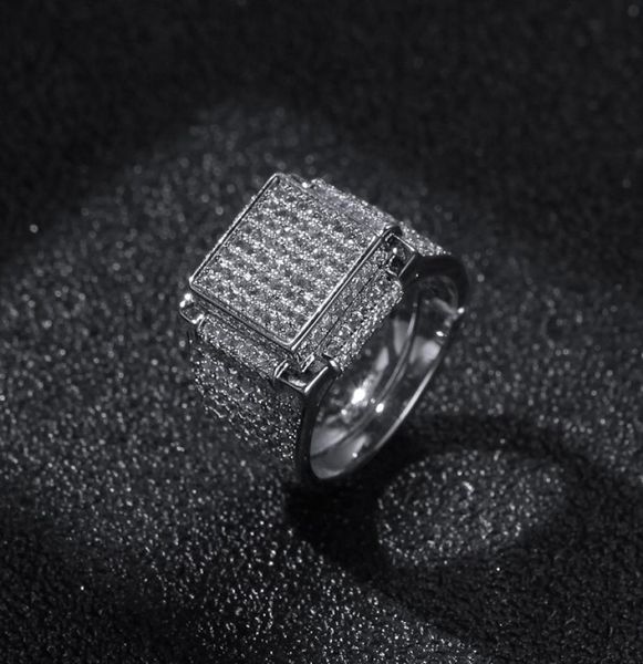 

hip hop mens jewelry rings diamond iced out bling fashion gold silver ring4197171