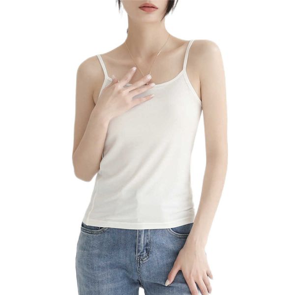 

new women's strap tank sports short fashion modal small shoulder adjustable underwear, White