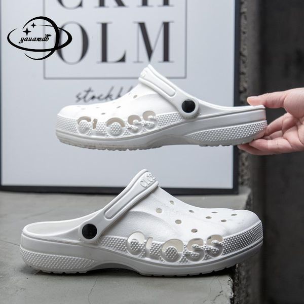 

sandals 39-44 mens mules clogs summer sandals indoor slip-on non-slip breathable light beach slippers male garden shoes hy14 230519, Black