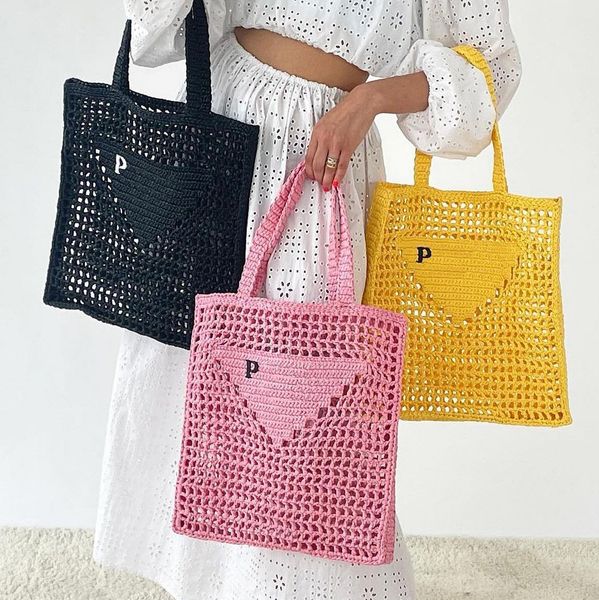 

designer raffia straw shoulder bag y220401 summer women's mens weave beach bags handbag clutch hollow out tote crossbody travel fashion